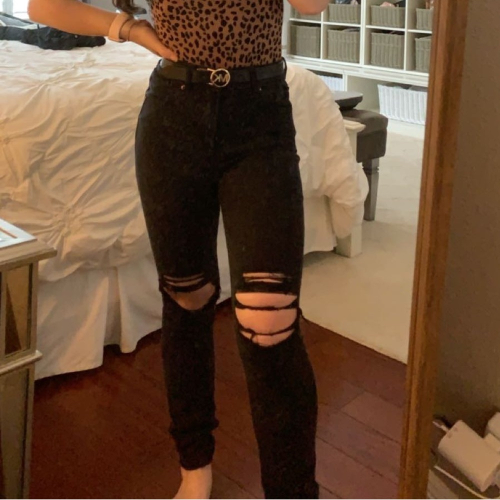 Express Black High Waisted Skinny Jeans